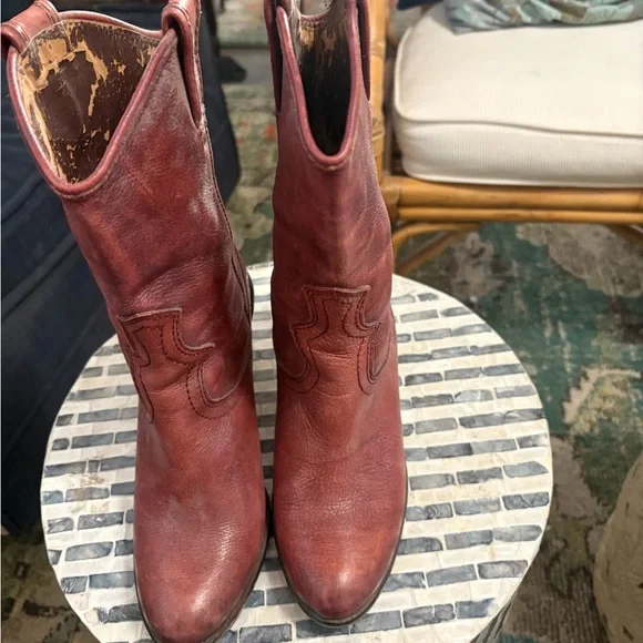 Vintage Lucky brand oxblood leather cowboy boots size 7.5‎ - Picture 5 of 15